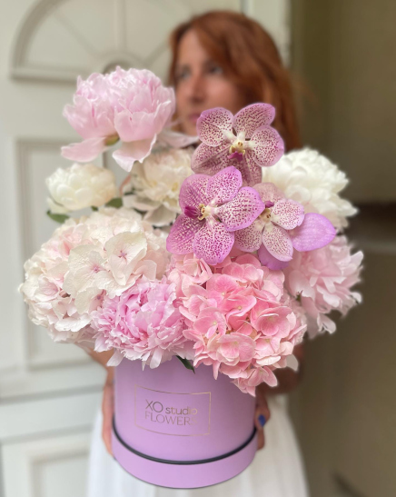 Box with beautiful flowers