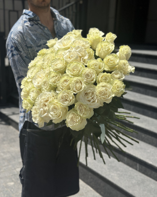 Bouquet of 51 white roses