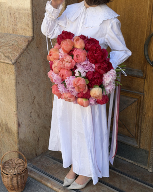 A bouquet of colorful peonies