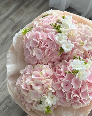 Bouquet of hydrangea and fresia