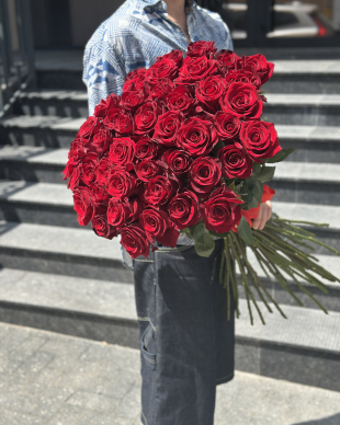 Bouquet of red roses 51 pcs