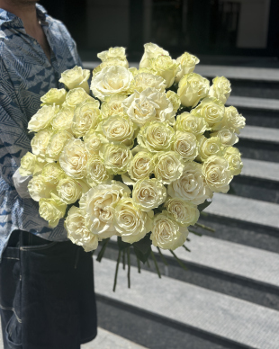 Bouquet of 51 white roses