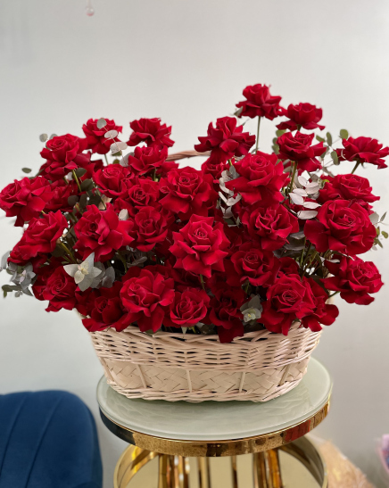 101 roses in a basket