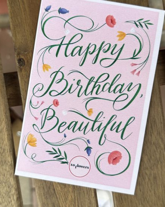A greeting card "Happy Birthday"