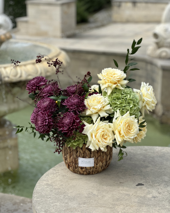 Basket with flowers "In the arms of fall"