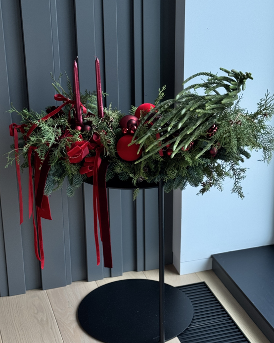 Рождественская композиция на стол