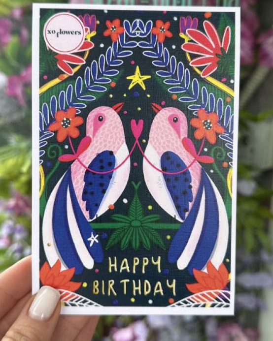 A greeting card "Happy Birthday"