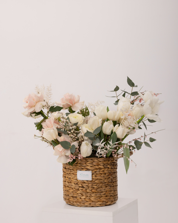 Basket with flowers "Cloud of love"