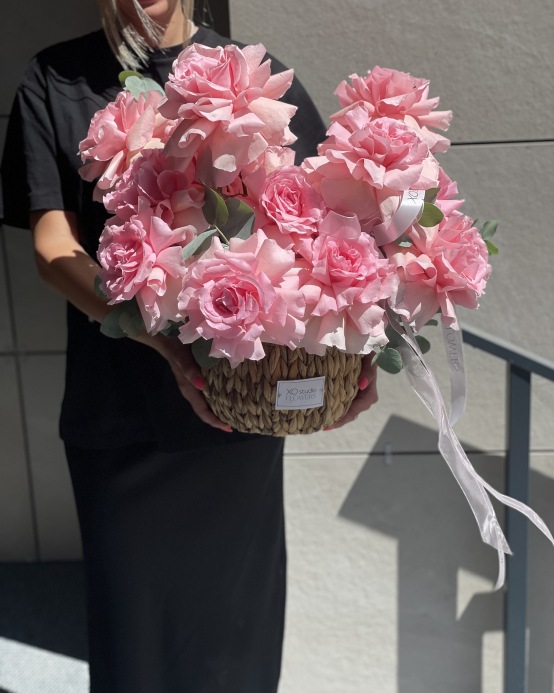 Basket with flowers "Her kiss"