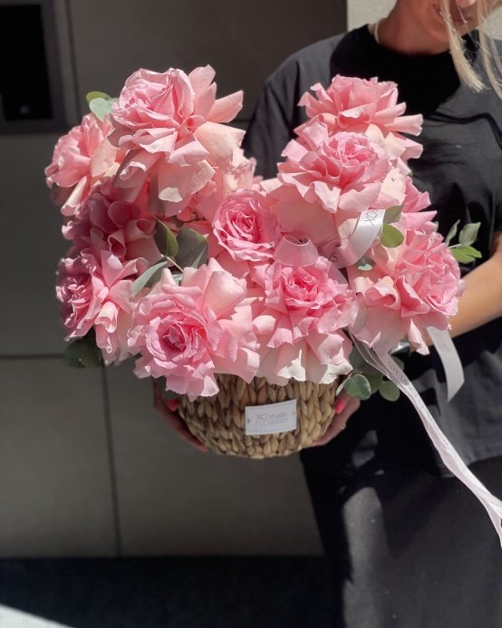 Basket with flowers "Her kiss"