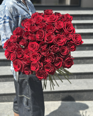 Bouquet of red roses 51 pcs