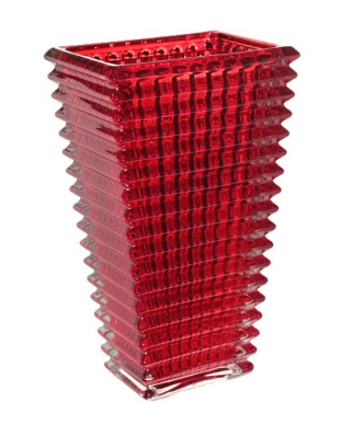 Стеклянная красная ваза