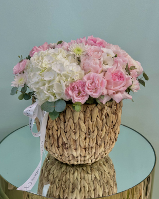A basket with beautiful flowers