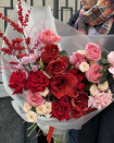Bouquet with red amaryllis