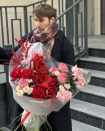 Bouquet with red amaryllis