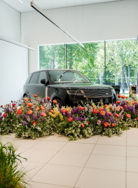 XOstudio FLOWERS a creat o grădină de primăvară în spațiul Land Rover din Chișinău