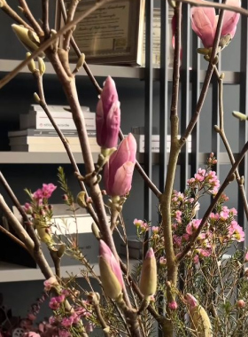 Magnolia Branch with Unopened Buds: Fragile Boldness 